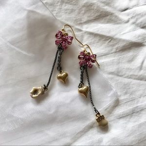 Betsey Johnson Dangling Bow Earrings